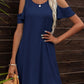 Floral Round Neck Cold-Shoulder Dress