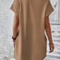 Full Size Round Neck Short Sleeve Mini Dress