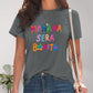 Full Size Letter Graphic Round Neck Short Sleeve T-Shirt