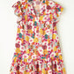 Ruffled Printed Cap Sleeve Mini Dress