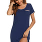 Contrast Trim Pocketed Round Neck Lounge Dress