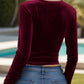 Surplice Long Sleeve Crop Top