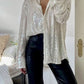 Sequin Button Up Long Sleeve Shirt