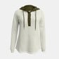 Full Size Waffle-Knit Contrast Long Sleeve Hoodie