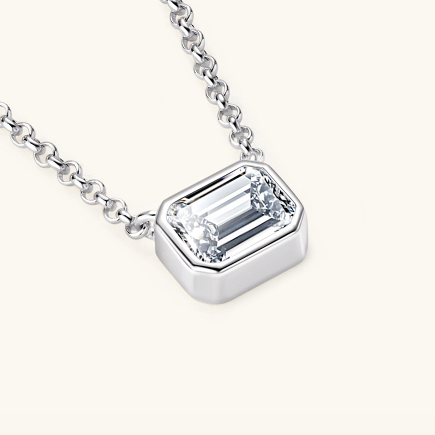 1 Carat Moissanite 925 Sterling Silver Pendant Necklace 💜