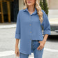 Full Size Collared Neck Long Sleeve Shirt