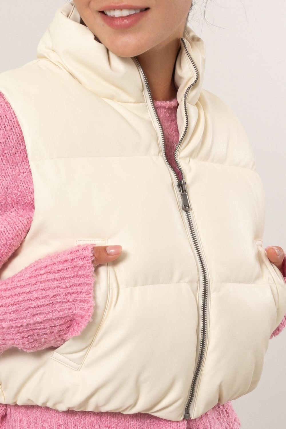 HYFVE Pocketed Solid Vest Coat *