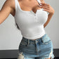 BeYou Quarter Button Square Neck Tank