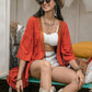 Lace Detail Tied Dropped Shoulder Cover Up