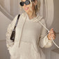 Drawstring Fringe Hem Long Sleeve Hooded Sweater