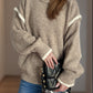 Contrast Trim Round Neck Dropped Shoulder Sweater