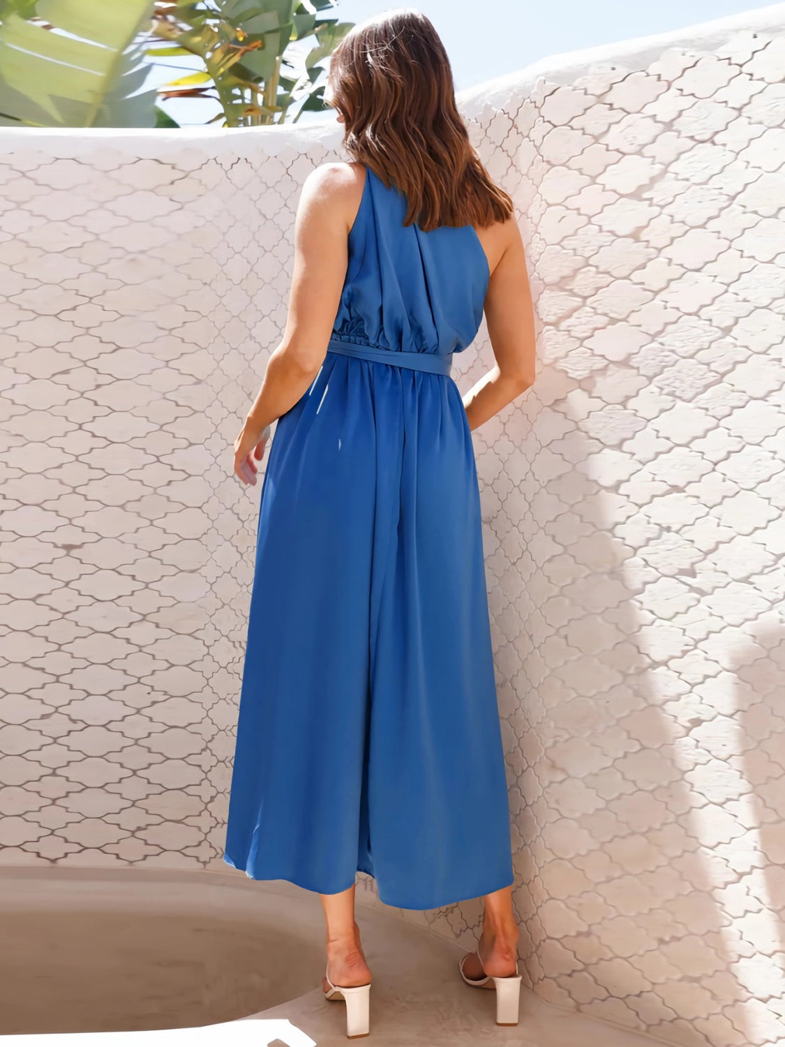 Full Size Single Shoulder Midi Dress