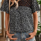 Lace Detail Floral Round Neck Short Sleeve Blouse