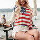US Flag Boat Neck Long Sleeve Knit Top