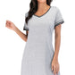 Contrast Trim Short Sleeve Lounge Dress