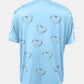 Full Size Lace Detail Heart Round Neck Short Sleeve Top