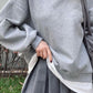 Round Neck Dropped Shoulder Long Sleeve Sweatshirt