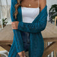Openwork Open Front Long Sleeve Cardigan