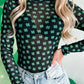Lucky Clover Mock Neck Long Sleeve Bodysuit
