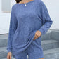 Round Neck Dropped Shoulder Top and Shorts Set