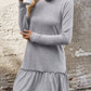 Frill Turtleneck Long Sleeve Dress