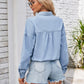 Button Up Long Sleeve Denim Jacket with Breast Pockets