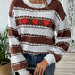 Heart Round Neck Long Sleeve Sweater