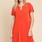 Culture Code Full Size Short Sleeve Ruffled Asymmetric Hem Dress