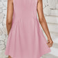 Full Size Plunge Wide Strap Mini Tank Dress