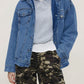 Button Up Collared Neck Long Sleeve Denim Jacket