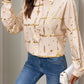 Perfee Printed Collared Neck Long Sleeve Shirt
