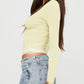 Devine Lace Detail V-Neck Long Sleeve T-Shirt