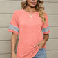 Striped Round Neck Short Sleeve T-Shirt