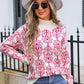 Angel Wings Flower Turtleneck Long Sleeve Sweater