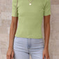 Mandy Ribbed Round Neck Short Sleeve Knit Top