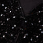 Black Sequin Round Neck Long Sleeve Blouse
