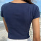 Devine Button Detail Short Sleeve T-Shirt