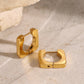 18K Gold-Plated Stainless Steel Square Earrings