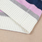 Plus Size Striped Long Sleeve Hooded Sweater