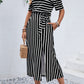 Slit Off-Shoulder Tie-Waist Midi Dress