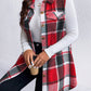 Honey Plus Size Pocketed Plaid Button Up Vest Coat