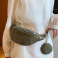 Corduroy Adjustable Strap Crossbody Bag with Pouch