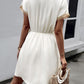 Devine Contrast Trim V-Neck Short Sleeve Mini Dress
