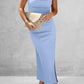 FULL SIZE Slit Tube Midi Dress