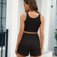 Full Size Scoop Neck Tank and Shorts Set