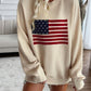 Devine US Flag Round Neck Long Sleeve Knit Top