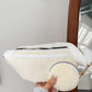 Corduroy Adjustable Strap Crossbody Bag with Pouch