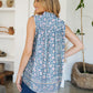 FAM-FAM Frill Printed Mock Neck Top