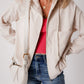 Pocketed Zip Up Long Sleeve Hooded Jacket
