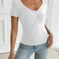 Devine Decorative Button Short Sleeve T-Shirt